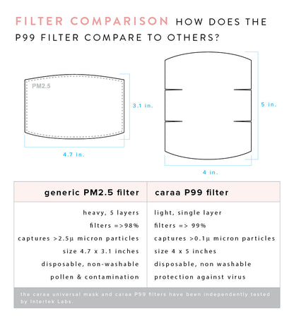 Caraa 25 Pleated Mask Filters