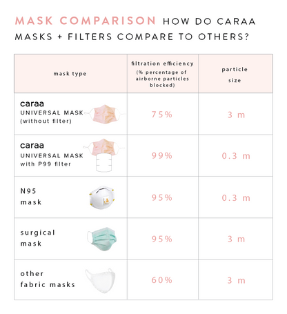 Caraa 25 Pleated Mask Filters