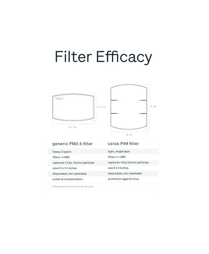 Caraa 25 Pleated Mask Filters