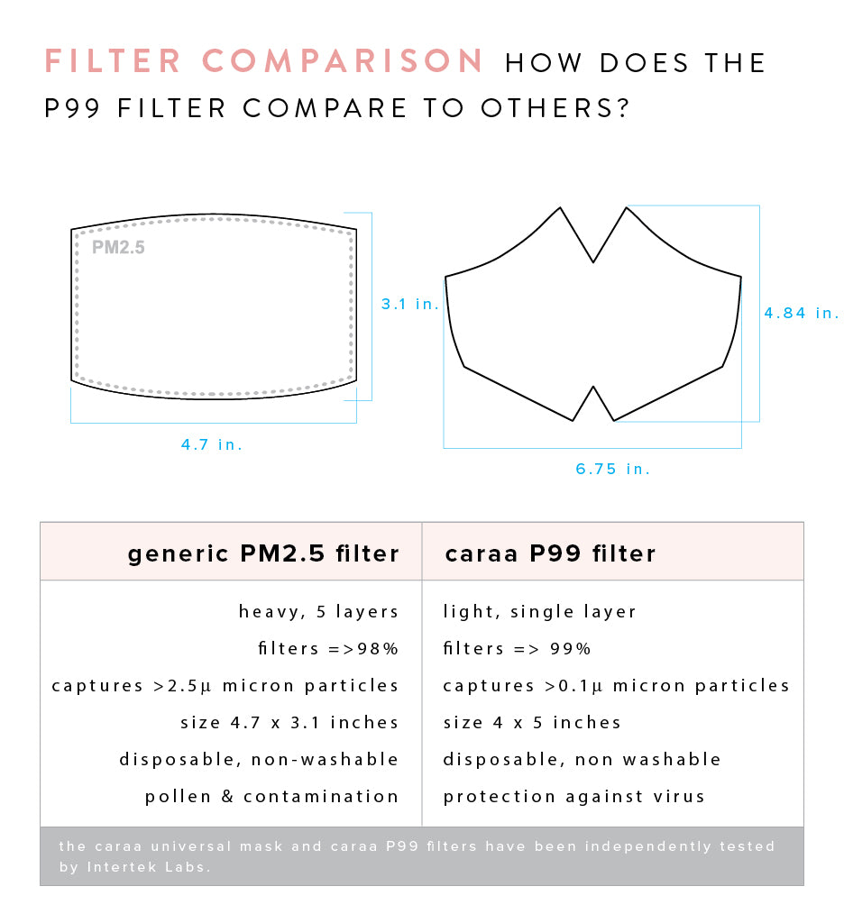 Caraa 25 Fitted Mask Filters