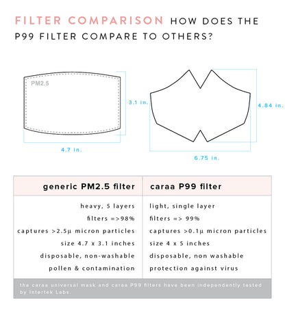 Caraa 25 Fitted Mask Filters