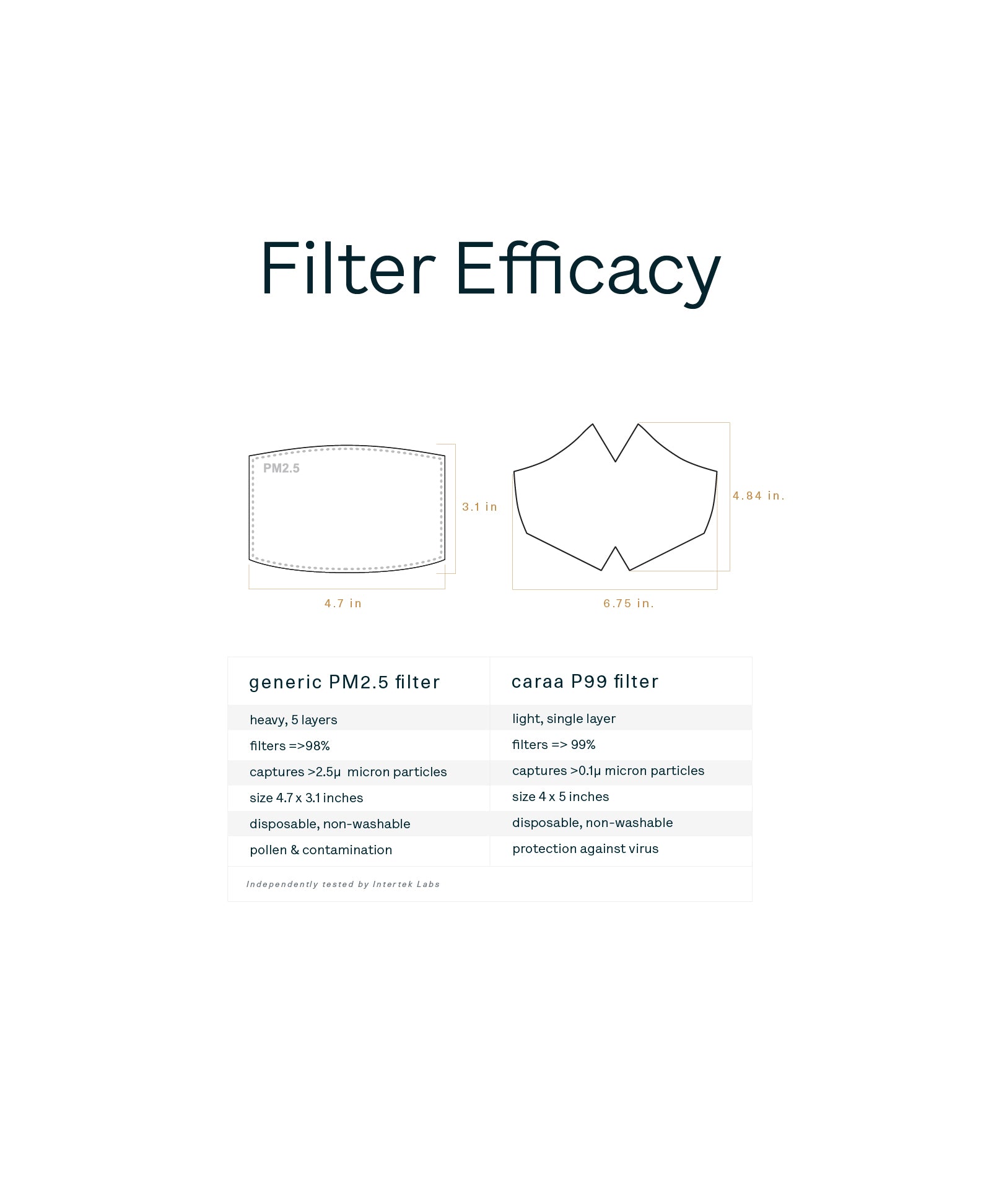 Caraa 25 Fitted Mask Filters