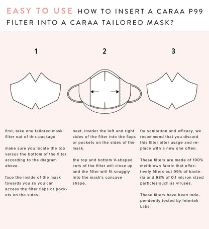 Caraa 25 Fitted Mask Filters